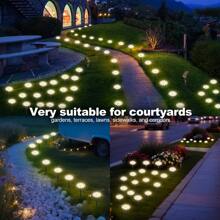 Luces solares de camino - 20 luces de jardín tipo margarita LED, luces decorativas impermeables para exteriores, adecuadas para pared, césped, patio, camino, paisajismo
