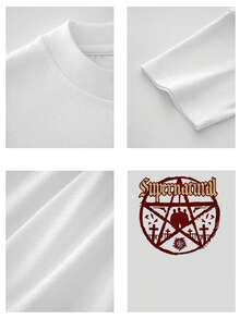 1pcs Graphic  Casual Men Plus Size TShirts Vintage Inspired Tee 100% Cotton For Everyday Wear, Soft And Comfortable Fabric For Summer, Relaxed Fit Style - White - View 4