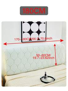 1pc Jacquard Bed Headboard Cover Solid Color Elastic Bed Head Slipcover Leaves Printed All-Inclusive Bed Backrest Cover Bedroom Dirt Proof High Elasticity Easy To Install