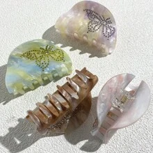 1 Stück Schmetterling Strass Haarspange aus Azetat für Frauen, kleine süße Haarklammern für den täglichen Gebrauch, Party Haaraccessoires, Weihnachtsgeschenke, am Strand