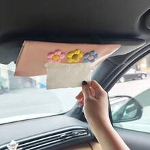 1 件创意可爱花形汽车遮阳板纸巾架，多功能汽车纸巾盒 - 均碼 - 查看 7