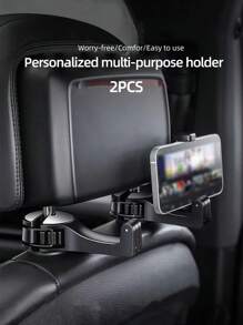 Retractable Foldable Storage Hook - Headrest Hook - Car Phone Holder Backrest Hook Lock Support - Car, Auto Accessories, Travel Essentials, Holiday Necessities - Black/Silver/Red/Blue/Multi-Color/Random Color - 1pc/2pcs/4pcs - ABS Material For Women Storage Organizer Travel Essentials Back To School Dormitory Storage