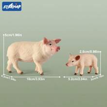 Realistic Farm Animal Figurines Toys Set, Plastic Learning Educational Playset Animal Themed Party Supplies For Easter Egg Birthday Christmas,Farm World - Pig, Goose, Chicken, Duck, Dairy Cow, Donkey, Water Buffalo, Sheep, Rabbit, Dog, Cat, Parrot Farm Animal Toys For Kids Girls Boys Ages 3+