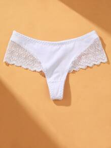 VKME 4 pezzi Slip con pizzo in stile romantico francese, a vita bassa