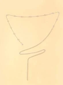STONEFANS 1 Stück silberne minimalistische, sexy, transparente Kristall Taille Kette für Bikini