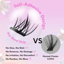 [100Pcs] GENIELASH Glue-Free Lazy Cat Eyelash For Beginner Self Adhesive Eyelashes Natural False Eyelashes No Need Glue