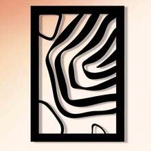 1 件抽象几何金属墙饰 - 黑白现代水平墙面雕塑，适用于客厅、卧室或教室 - 仅限室内的现代墙面装饰，适合节日或日常风格 - 黑色 - 查看 3