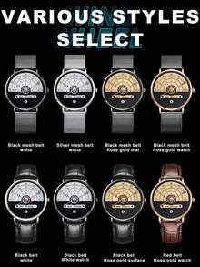 DOM 1pc Fashion Sports Style Men's Watch, Round Quartz Date Display, Suitable For Daily Wear And Decoration, Christmas, Birthday Gift For Friends Or Father - Shape - View 6