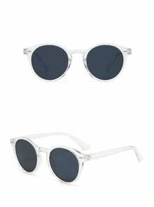 1/2 buc ochelari de soare rotunzi unisex casual Ombre retro cu lentile, rame din plastic durabile, potriviți pentru plajă, vacanță și sporturi în aer liber