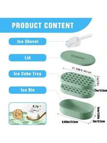 1 Set Fashion Ice Cube PP Mold With Ice Scoop & Storage Box, Quick Freezing Ice Tray, Suitable For Cold Drinks, Commercial Grade Summer Necessity, Easy To Freeze And Use, Easy To Clean, Kitchen Gadget, Applicable For Outdoor, Camping