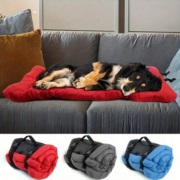 1pc Washable Polyester Pet Mat Bed, For Dogs - Convenient Portable & Foldable Design, Suitable For Small/Medium/Large Breeds, Multiple Color Options