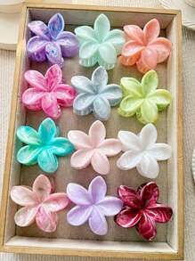 12 pezzi/confezione di grandi fermagli per capelli a forma di margherita Tintura a nodi dopamina da 3.14 pollici, dolci barrette a corona floreale per code di cavallo/raccolti, alta qualità, semplici ed eleganti, versatili, accessori per capelli estivi adatti per uso quotidiano, tempo libero, feste, lavoro, vacanze, lavaggio del viso, trucco, abbigliamento