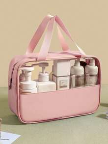 3件套/1件大容量防水化妆品收纳包，透明便携设计，双翼设计，是收纳化妆品和洗漱用品的理想之选。化妆收纳包，旅行包，时尚简约化妆包，适合海滩、旅行、学校、浴室、宿舍和夏季使用。