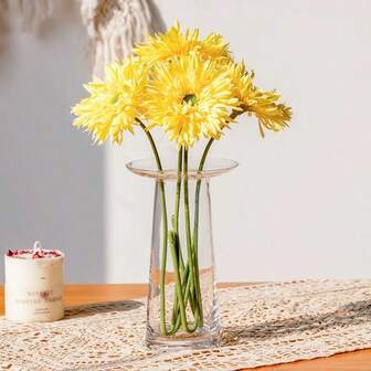  1/3/5 件仿真非洲菊雏菊花，可弯曲且不褪色，采用丝绸布料制成，非常适合 DIY 花墙和场景装饰。现代简约风格，多种颜色可选，圆形花头 - 非常适合客厅和卧室花瓶、婚礼、派对、家居装饰、书桌布置和节日房间装饰。秋季装饰