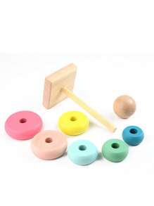 1PC Wooden Children's Educational And Fun Toys, Suitable For Children Aged 3 To 6. Rainbow Tower, Rainbow Column, Stacking Toys, Early Childhood Education, Color And Quantity Recognition, Caterpillar And Clock Toys To Exercise Children's Hand-Eye Coordination