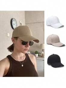 1 件纯色棒球帽，适合跑步、锻炼和户外活动，是送礼的理想选择。 - 黑色 - 查看 4