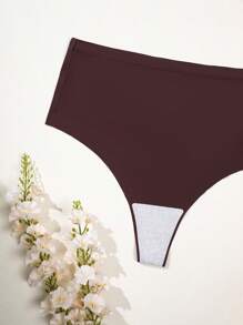 7pcs/Pack Seamless Plus Size Thong Underwear, Sexy Fashionable Casual Comfortable Home Style New Solid & Leopard Print, Birthday/Valentine's Day/Christmas/Halloween Gift