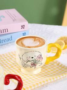 Tulip Puppy Ceramic Mug With Braided Handle, Cute Drinkware Cup For Couples, Coffee/Water Cup With Round Rim Back To School - Multiple Selection - View 10