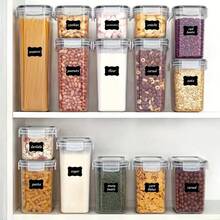 24 PCS Airtight Food Storage Containers Set With Lids - Leak Proof Pantry Storage Containers Organiser & Cereal Storage Containers For Kitchen Storage & Organisation, Canisters For Cereal Flour & Sugar - A Full Set With Labels & Markers