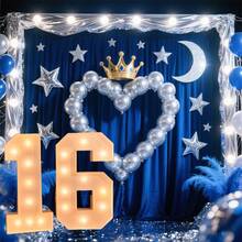 1 pieza Marco luminoso digital de 3FT/91.5CM/36 pulgadas con luces, tablero con números del 0 al 9, con soporte, luz decorativa para fiestas, cumpleaños y aniversario -- 8/10 luces cálidas