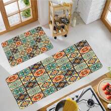 1pc Boho Rug, Polyester Entry Pad, Non-Slip Durable, Machine Washable, Easy Care, Suitable For Living Room, Bedroom, Laundry Room, Home Decor, Versatile Indoor/Outdoor Use; - Multicolor - View 17