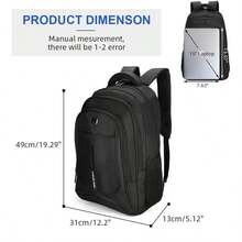 Black Multi-Layer Travel Backpack-UK - Black - View 8