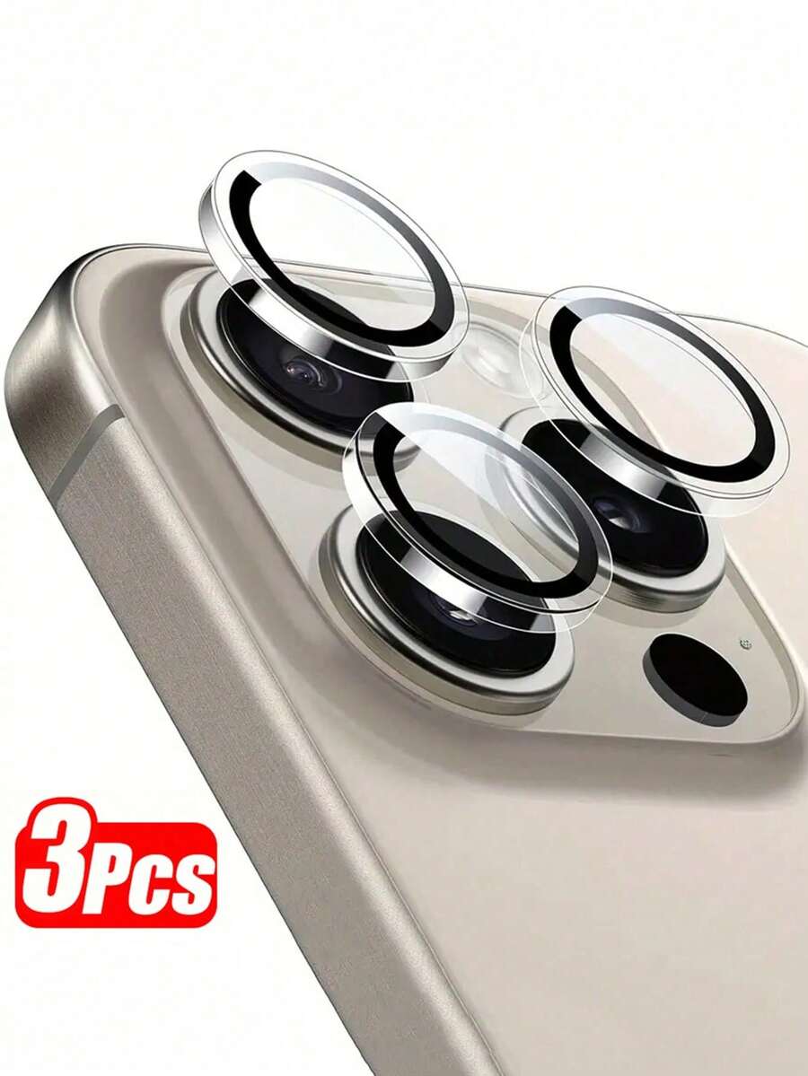 3pcs/Set Tempered Glass Camera Lens Protector, Compatible With Apple 16/16 Pro Max/16 Pro/16 Plus/ 15 Pro Max/15/15 Plus/14/14 Plus/13/12 Mini/11 Pro, Ultra-Thin, Smooth, Anti-Scratch, Transparent Protective Cover Gift For Birthday, Family, Friends Lens Protector, Phone Accessories - Clear - View 1