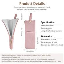 1 pieza Bolsa para plancha de pelo de alta temperatura, bolsa de almacenamiento resistente al calor con diseño colgante para mujeres, plancha de pelo, bolsa para tenacillas, resistente al calor hasta 300°C - Multicolor - Ver 4