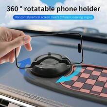 360 Degree Rotatable Car Phone Holder & Anti-Slip Mat, Universal Car Dashboard Mount For Phones, Keys, Devices - A - View 4