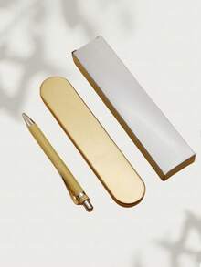 1pc Personalized Custom Bamboo Ballpoint Pen Set, Pen,Equipped With A Metal Pen Box, Bamboo Rod Touch Ballpoint Pen, School Supplies,Laser Engraved Logo Promotional Pen, Suitable For Wedding Favors And Signatures, Business Gift Customization, Back-To-School Supplies, Daily Use, Office Signing Pens, Office Supplies,Gifts For Daughters, Sons, And Friends.Christmas Gift