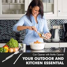 Chef Select - Abrelatas con abrebotellas, pulgadas, chapado en cromo, niquelado - Abrelatas - Ver 11