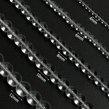 1 件透明多尺寸玻璃珠串,4/6/8/10/12 毫米时尚百搭休闲手工 DIY 散珠,适用于手链、项链、珠宝、手机挂件、钥匙链、装饰、珠子批发 - 透明色 - 查看 6