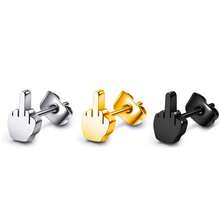 1 cặp/3 cặp Hoa tai thép titan cử chỉ cá nhân Hoa tai xỏ ngón giữa sáng tạo Hoa tai xỏ khuyên thời trang - Nhiều màu - Xem 5