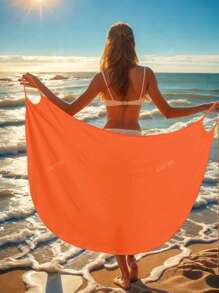 2025 New Solid Color Women Swimsuit Cover Up, Spaghetti Strap Beach Mesh Wrap Mid-Long Dress
