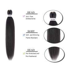 Ombre Pre Stretched Braiding Hair 30 Inch 8 Packs Synthetic Crochet Braids Hot Water Setting Professional Soft Texture Synthetic Hair Extensions 30 Inch 1B 27 - 2#(Natural Black) - 查看 2