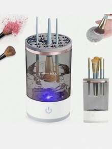 1 个电动化妆刷清洁器，USB 供电三合一自动化妆刷清洁烘干架，高效电动化妆刷清洁器（塑料材质，手工测量可能存在轻微误差）。自动化妆刷清洁器可同时清洁 3-4 支化妆刷。 - 彩色 - 查看 2