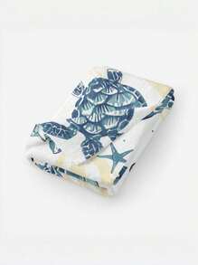 1pc Watercolor Turtle Print Ultra-Fine Fiber Lightweight Beach Towel, 75*150CM Beach Towel For Travel, Beach, Swimming, Yoga, Gym, Camping, Adult, Women, Ren, Men, Holiday Gift Beach Essentials