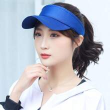 1 pieza Sombrero de sol ajustable para deportes al aire libre, diseño unisex, apto para tenis, béisbol, golf, deportes, ciclismo, , gorra de unicolor con parte superior abierta, opción de regalo ideal