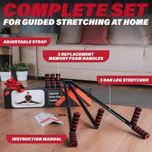 Dividido con aplicación de entrenamiento flexible - Ajustable con 3 patas para estiramientos, mejora el rango de movimiento, flexibilidad de piernas y ingle, con temporizador de estiramiento desmontable, adecuado para artes marciales, artes marciales mixtas, yoga - 1 - Ver 8
