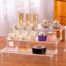 1个亚克力展示架/储物架/物品收纳架/房间装饰/家居装饰/房间装饰用品。可存放或展示香水/口红/手表/太阳镜/手柄/小娃娃等。适用于卧室/客厅/厨房/浴室/书桌等。 - 透明色 - 查看 1