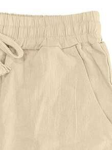 Pantaloni casual in lino bianco a gamba ampia, vestibilità morbida, adatti per primavera/autunno e estate