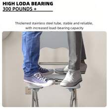 [Preț special pentru o perioadă limitată] Scaun de toaletă din oțel inoxidabil cu capacitate mare de încărcare, potrivit pentru vârstnici, femei însărcinate și persoane cu mobilitate limitată. Rezistent la rugină și ușor de curățat, pliabil