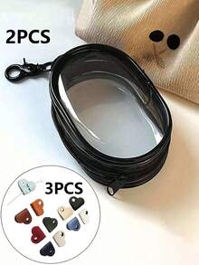 2pcs/1pc Portable Mini Transparent Zipper Storage Bag, Multi-Functional Jewelry Storage Bag, Suitable For Earphones, Power Bank, Keychain, Perfume And Other Transparent Travel Accessories Bag (Random Keychain Style) Travel Essential - Black - View 13