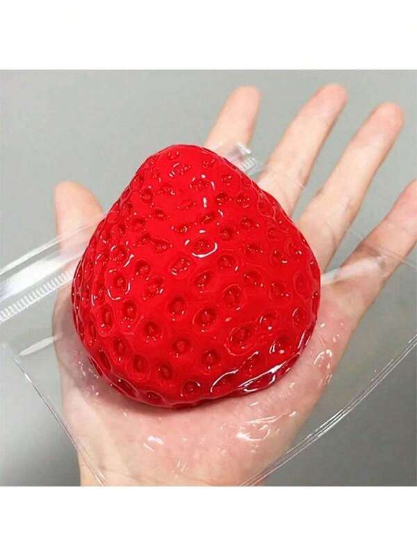 1pc Cute Multicolor Large Strawberry Squeeze Stress Relief Toy, Fidget Toy For Office, Gift For Birthday Party