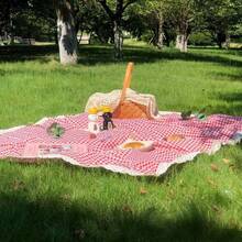 1 pieza Mantilla para picnic al aire libre, manta impermeable para acampar, tela portátil para picnic - Rojo - Ver 4