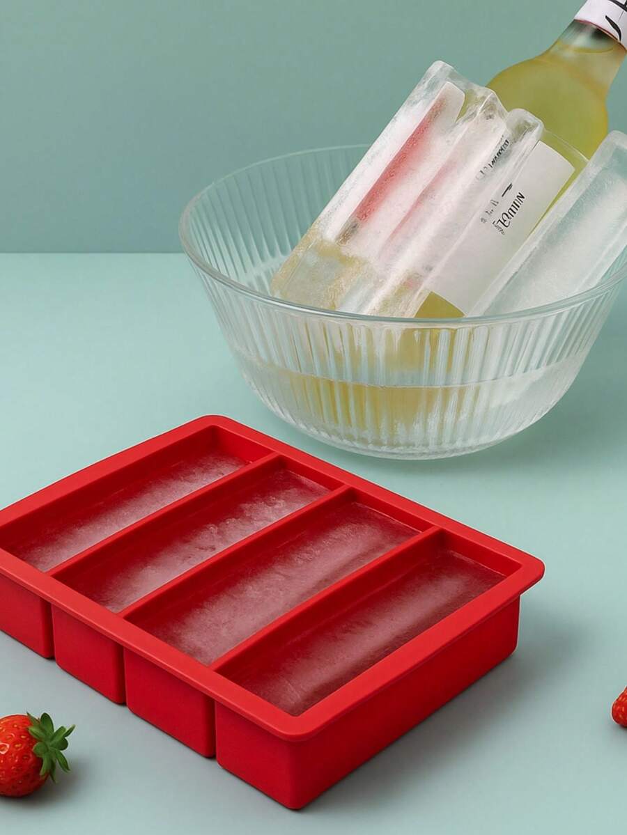 Silicone Ice Mold 04 Rectangular Cubes - 紅色 - 查看 1