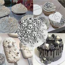 130g/4.58 Oz Sliver Cake Decoration Sprinkles- Baking Decoration Cake Decoration, Cake Birthday Wedding Party Decoration Tool Cookie Decoration - Creative Baking Shiny Particles DIY Cookies Cupcake Dessert Decoration Materials, Multiple Colors To Choose From, Birthday Party/Wedding Dessert Table