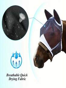 Ein beliebter schwarzer und blauer großer Sommer-Augenschutz-Flugmaske, atmungsaktiv und UV-schützend Ohr-Accessoire, insektenabweisende Flugbrille, hergestellt aus Samt-Mesh-Material.