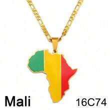 1 件 3.8 厘米嘻哈非洲地图吊坠项链首饰