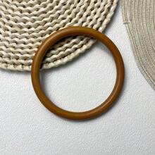 1pc New Wooden Round Ring Handles For DIY Wallets, Handbag Making, Craft Gift Box Handles, Weaving Accessories